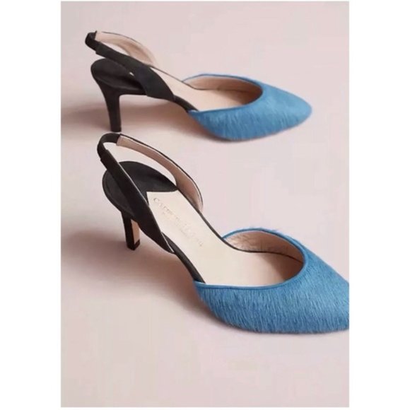 Carmen Salas Anthropologie Blue Slingback Pumps - Picture 5 of 8